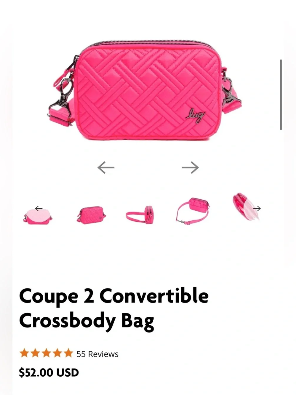 Lug Cross Body Bag *BRAND NEW* / Pink Crossbody Bag / Cream Crossbody Bag